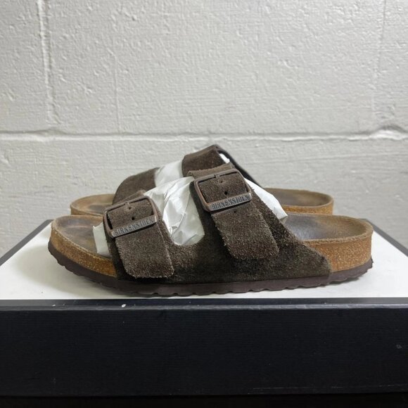 Birkenstock Arizona Brown Suede Slide Sandals Slip On Women's 38 EU/7 US - Picture 4 of 11